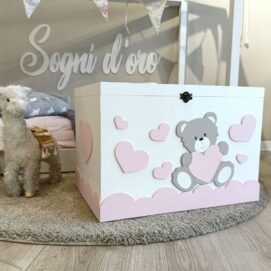 baule in legno personalizzato con nome per cameretta bambino