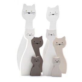 decorazione gatti in legno artigianale per arredamento casa laboratorio 19