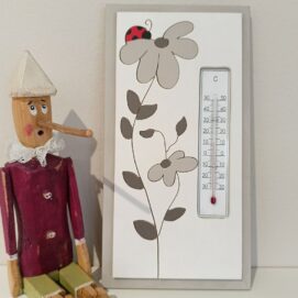 termometro ambiente in legno artigianale da parete